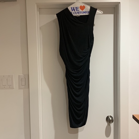 Ruched Asymmetric Dress by Helmut Lang - Picture 3 of 6